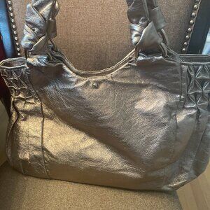 Elliot Lucca Large Metallic Gold Leather Handbag